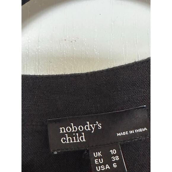 Nobody’s Child Dress Womens 6 Starlight Short Puff Sleeves V-Neck Mini Black - Picture 4 of 6